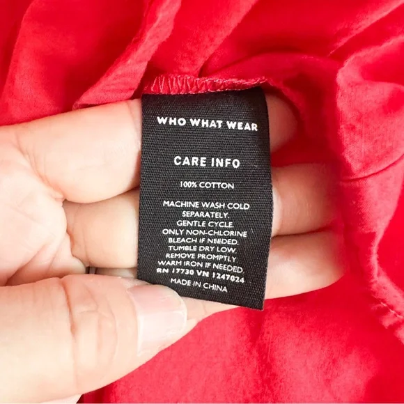 ⭐️3/$30⭐️ (bundle deal) WHO WHAT WEAR Bright Red Puff Sleeve Dress - Picture 4 of 7